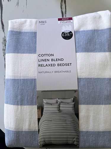 Cotton linen blend striped - linen,