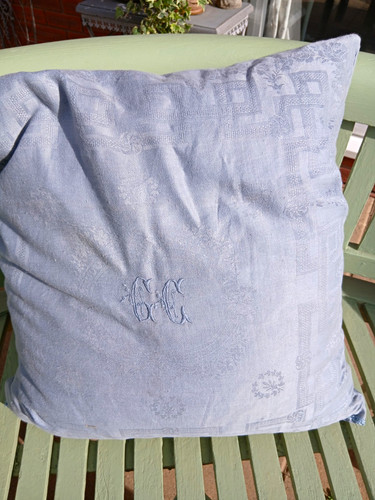 French blue antique linen - french,