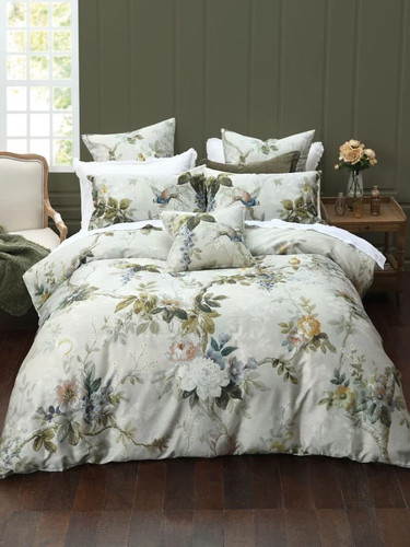 Linen zinnia multi duvet - linen,
