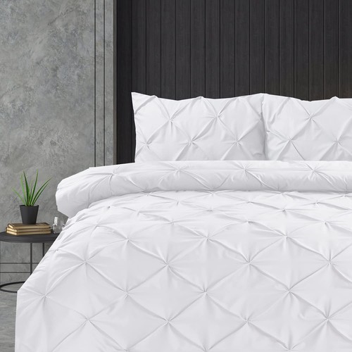 Linen home pintuck - white, king